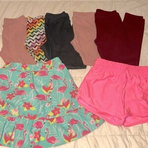 Girls Size 6-6/7 Lot Of 7 Bottoms (Pants, Shorts & A Skirt)